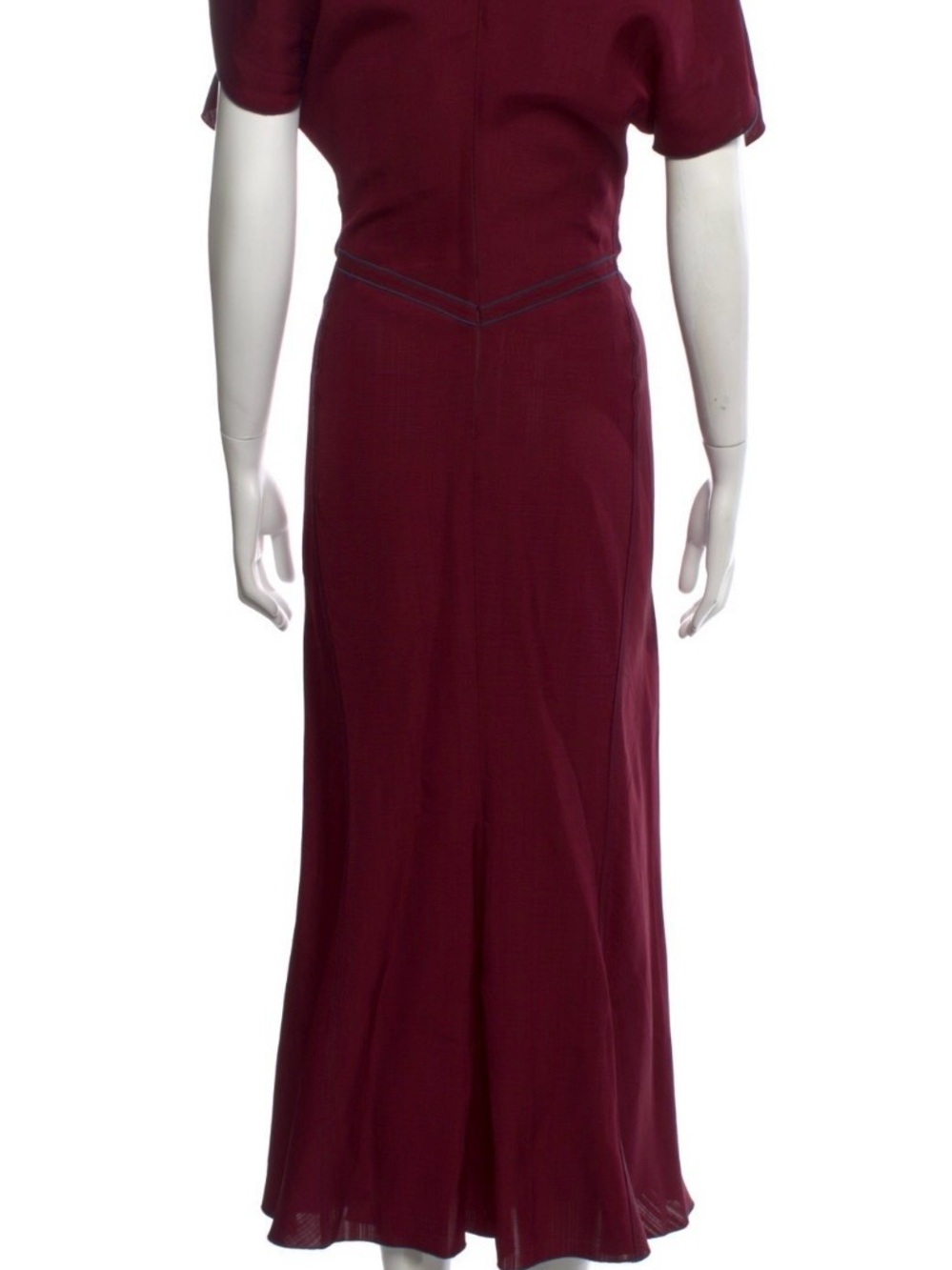 Victoria Beckham Deep Wine Midi Dress , Burgundy